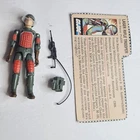 1982 Gi Joe 3.75" Flash V1 Laser Rifle Straight Arm Figure Complete w/ Filecard