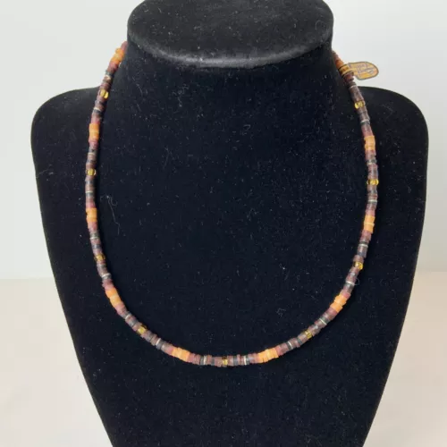 Vintage Surf Tribe Wood Bead Beach Choker Necklace
