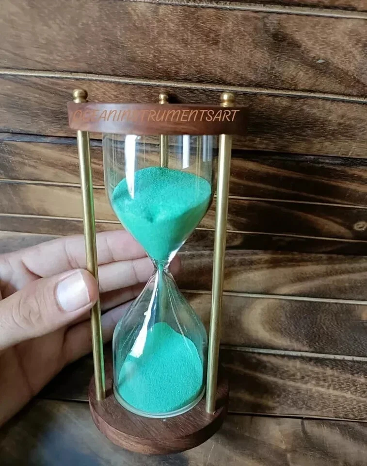 Minuteur De Sable En Bois, Sablier En Bois, Minuteur De Sable En Laiton