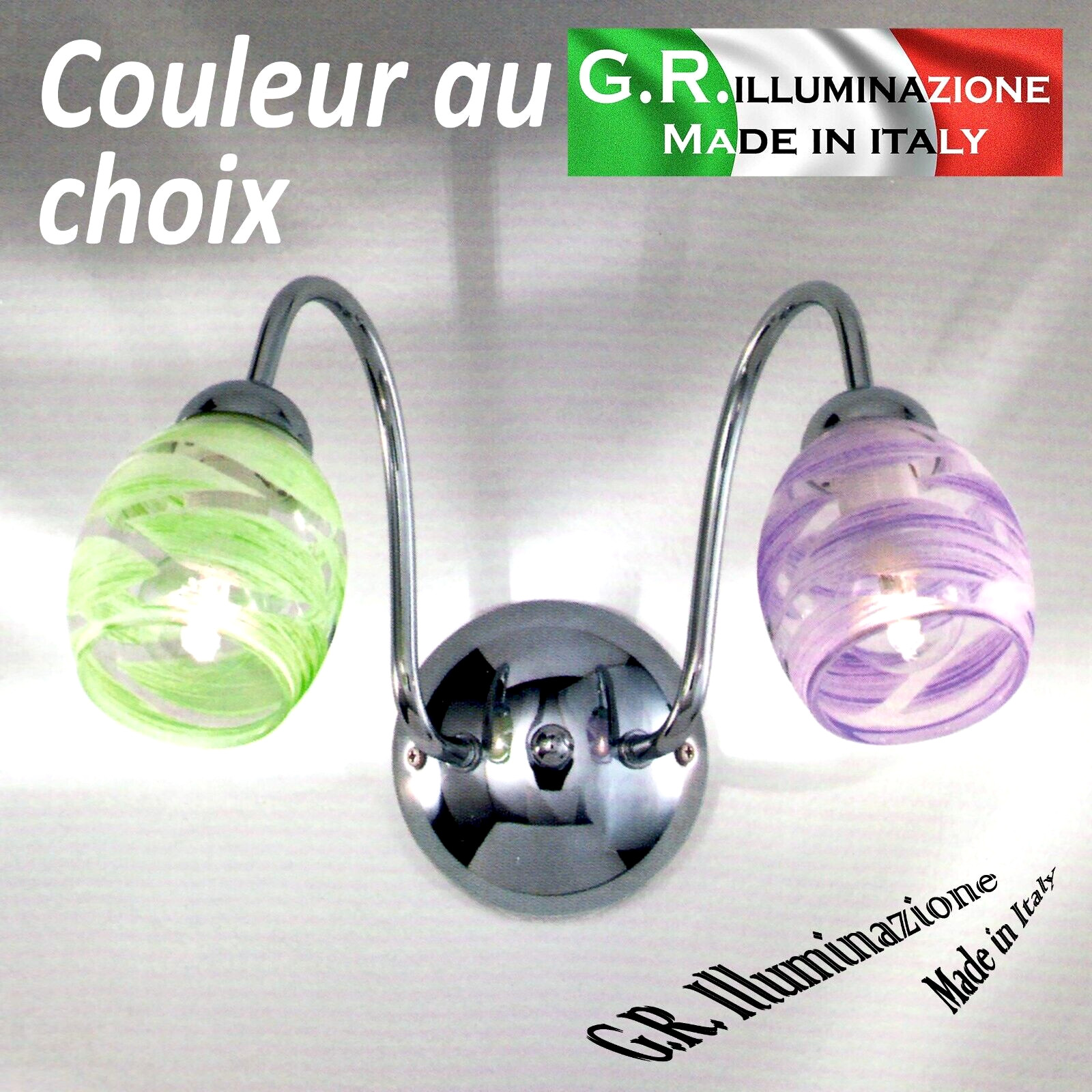 Applique moderne 2 lum. chromé MIA pour un salon design