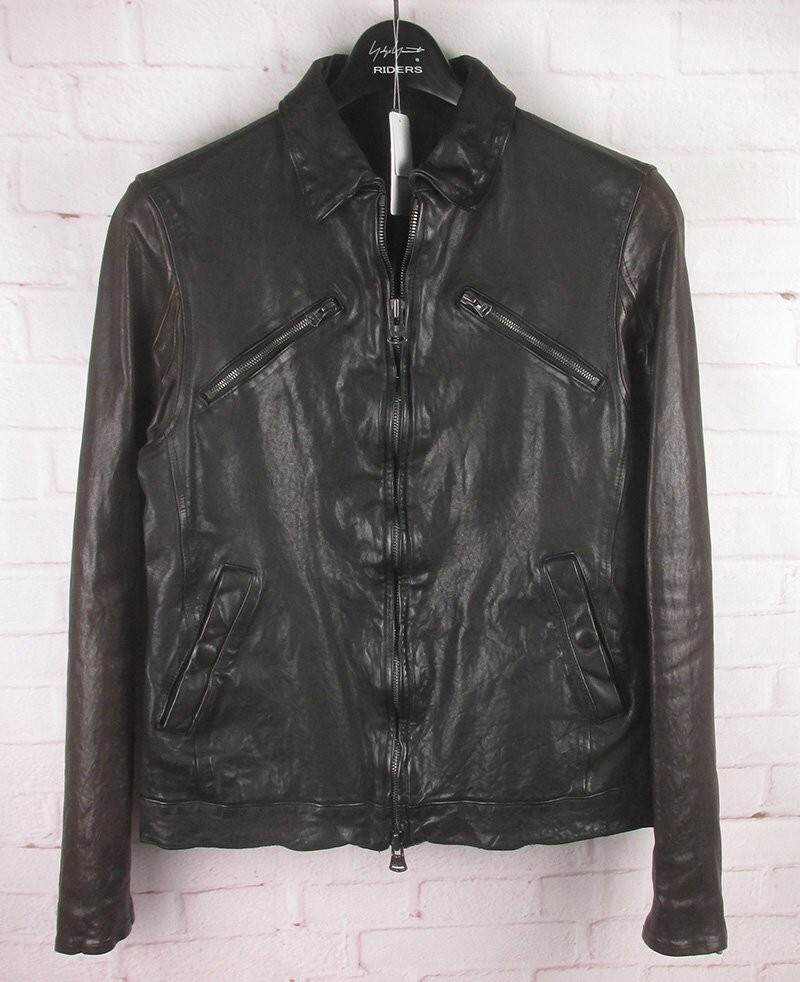 yohji yamamoto Pour Homme ×Backlash Double-Dye cow leather riders  