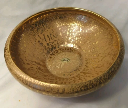 Hollywood Regency Stangl Granada 22k Gold MCM Original Tag Bowl #3980 VTG 50's