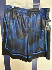 And1 Mens Basketball Gym Workout Shorts Blue Black Pattern Size XXL