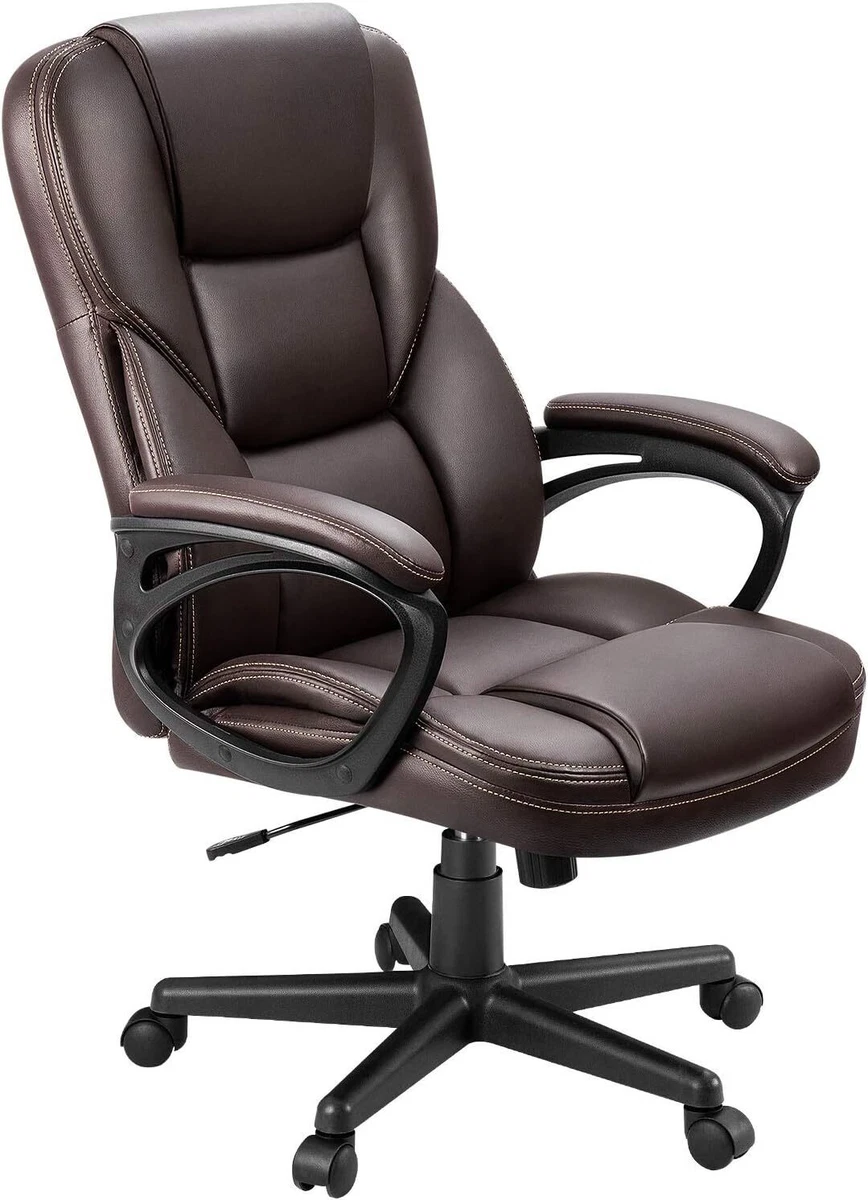 Executive office chair brown leather deals
