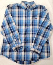 Carhartt Men's Blue Plaid Button Down Long Sleeve Shirt Size XL Cotton Fall 2009