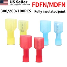 300/100x Nylon Wire Spade Terminal Crimp Connectors Insulated Male Female 22-10