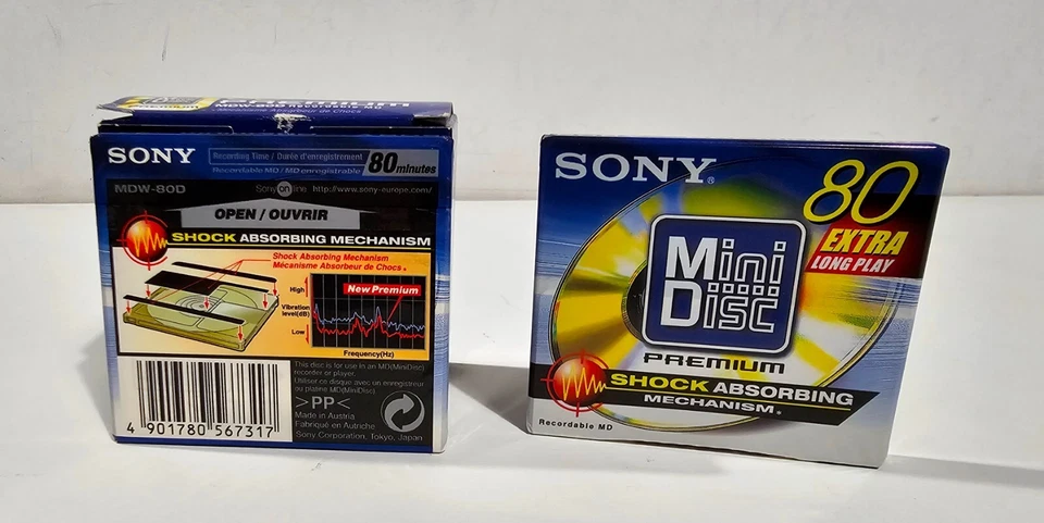 SONY MDW-80D RECORDABLE MD- 1 BOX / 5 MINIDISC PREMIUM- SEALED- MADE IN AUSTRIA - Immagine 3 di 4