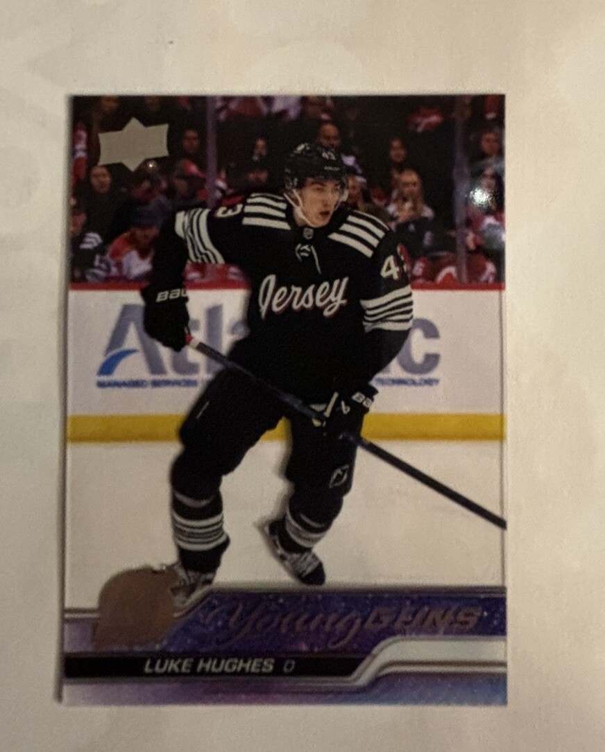 2023-24 Upper Deck Series 1 Young Guns Clear Cut Luke Hughes #248