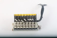 AirTAC 8x 4V110-06 Solenoid Air Valves and 8x Power Plugs W/ Manifold - Grade B