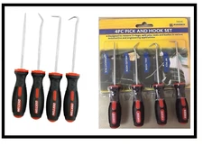 MARKSMAN 4pc Pick And Hook Probe Set O Ring Seal Remover With Soft Anti Slip 