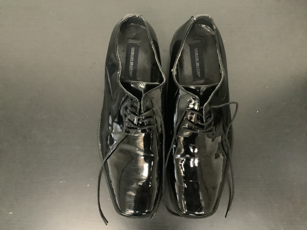 Giorgio Brutini MEN Black Patent LEATHER DRESS FORMAL TUXEDO  display picture 2