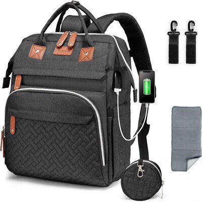 LOVEVOOK Diaper Bag Backpack Black Baby Gender Neutral | eBay display picture 1