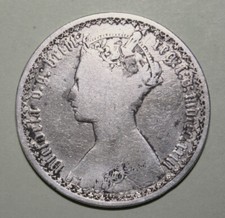 S4 - Great Britain 1 Florin 1873 Fine + Silver Coin - Queen Victoria - Die #26