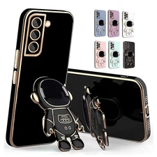 For Samsung S25 Ultra S24+ S22 S23 FE Shockproof 6D Plating Astronaut Stand Case