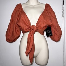 New POSSE Mia Linen Blouse Top Shirt Womens Size S #32003