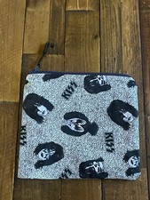 KISS Handmade Makeup Bag/pouch NWOT Black White Zipper