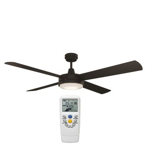 Mercator Luna Black Slimline 52 1300mm Ceiling Fan 20w Led Light