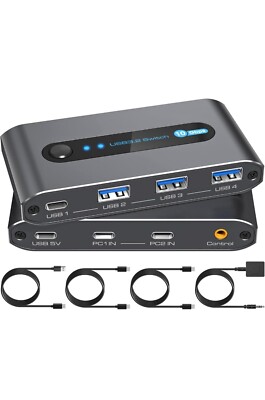 10 Gbps USB 3.2 Switch USB C Switch 2 Computer teilen 1 USB C und 3 USB A Geräte