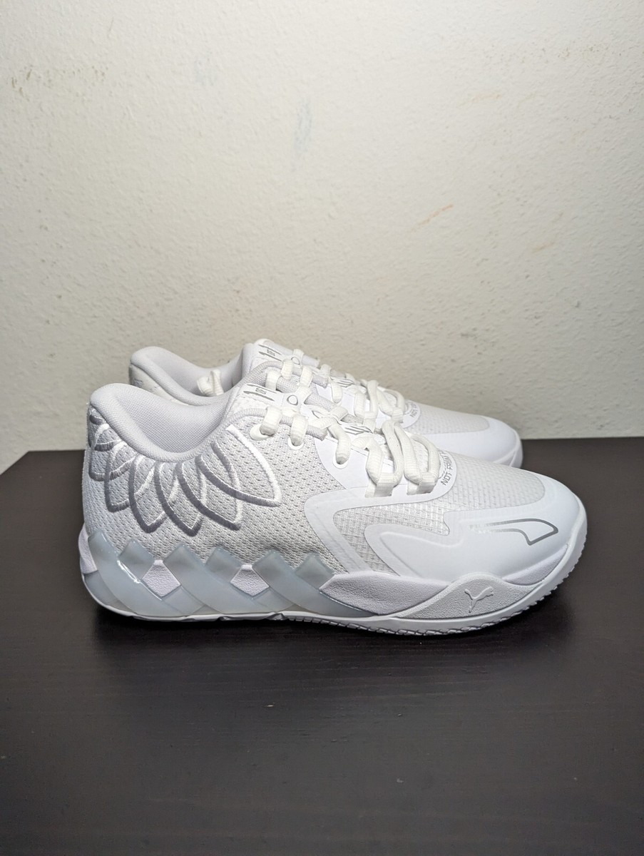 Puma LaMelo Ball MB.01 Lo White Silver 377368-04 GS/ Youth