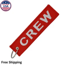 Airline Crew Pilot Flight Attendant Red Aircraft Keychain Luggage Bag Tag