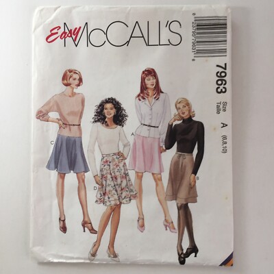 McCalls 7963 ausgestellter A-Linien-Overlay-Rock halbrund Damen neu ungeschnittenes Muster