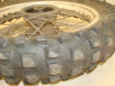 1985 Yamaha YZ80 rear wheel oem original hub rim w tire 90 1985 Yamaha YZ80 rear wheel oem original hub rim w tire 90