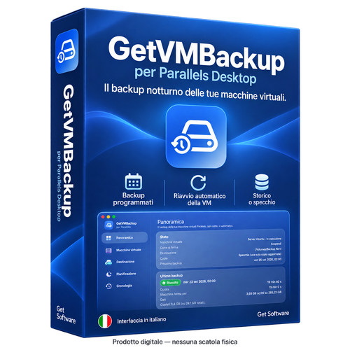 Get-VM-Backup Mac- Backup notturno automatico VM Parallels Mac - Licenza a vita prezzo ebay