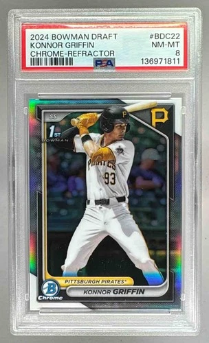 1811 Konnor Griffin 2024 Bowman Chrome Draft #BDC-22 Refractor 1st RC PSA 8