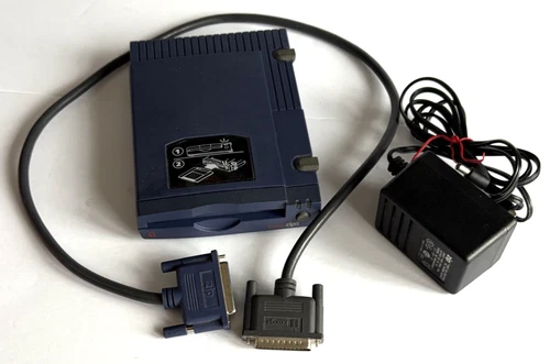 Iomega Z100S2 100MB External SCSI Blue Zip Drive Original Cable & Power Adapter