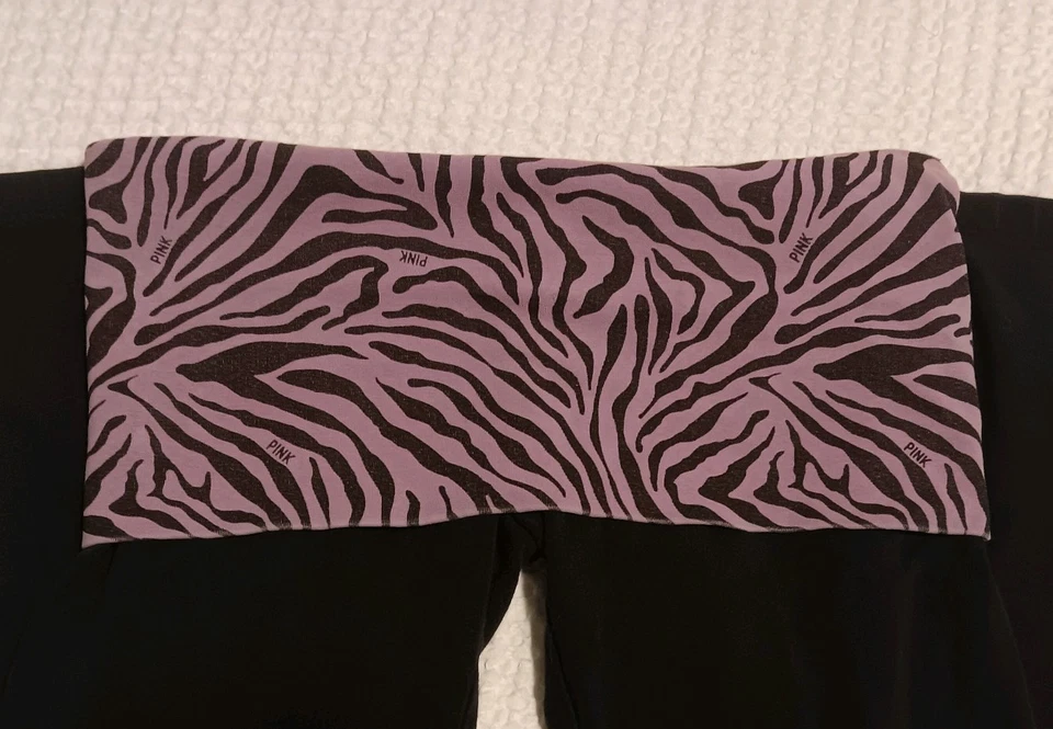 Victoria's Secret 2011 ROSA Y2K Cebra Bling Leggings Plegables Pantalones de Yoga Talla XS Foto 3 de 4
