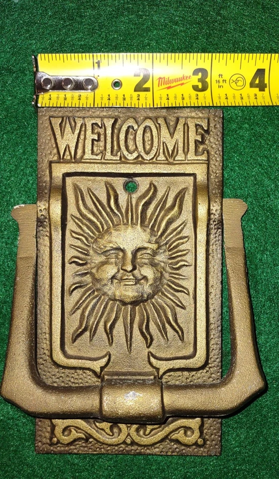 Дверные молотки Whitehall Fine Home Accent Welcome Sun, высота 6 дюймов x ширина 3 дюйма - Изображение 2 из 4