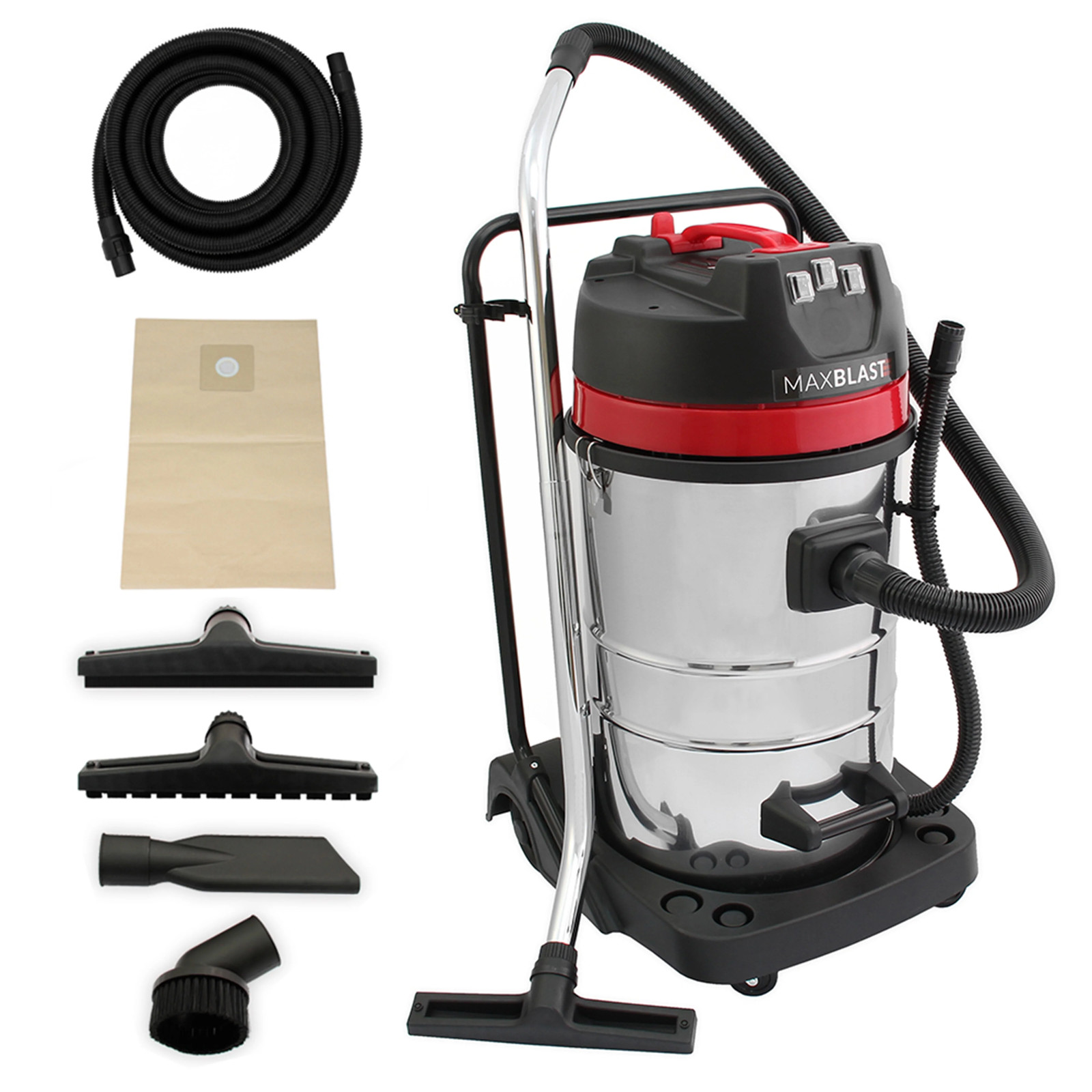 Aspirateur industriel eau et poussière 80 L pour nettoyer les grands volumes sans vider la cuve