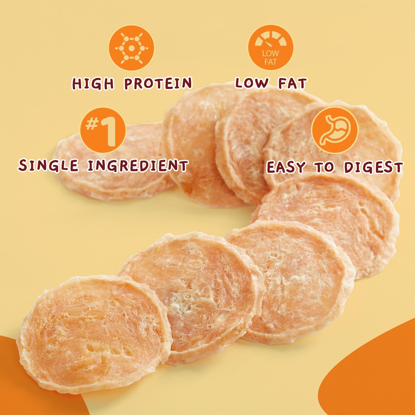 Dog Treats, Single Ingredient Chicken Chips, Crunchy Jerky Chip Training Trea...