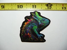 IGUANA SMALL STICKER DECAL REPTILE PET VIBRANT MYSTICAL NEON COLORFUL ANIMAL