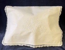 Antique White Work Lace Embroidered Nightdress Pyjama Case Cushion Cover #G 59 
