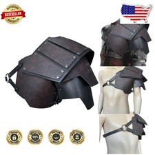 Viking Faux Leather Pauldron Armor - Medieval Knight LARP Cosplay Shoulder Piece