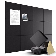 Large Felt Bulletin Board 48" x 36" Adhesive Cork Board Alternative 12 Pack F...