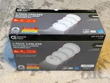 Commercial Electric 4 Pack Canless Seletable Lumen + CCT 6 in. Recessed Kit