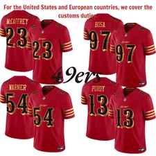 NWT  Men's 49ers 2025 “Rivalries” Vapor Jersey All Stitched Red Gold
