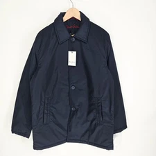 NWT Robert Graham Mens Medium M Lightly Padded Car Pea Coat Navy Blue $275