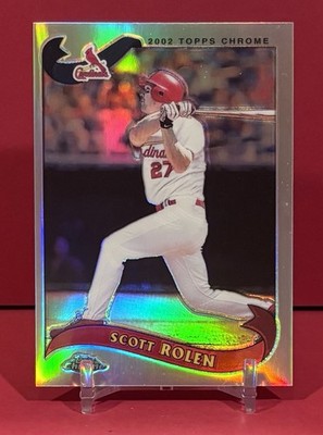 2002 SCOTT ROLEN TOPPS CHROME TRADED *RARE REFRACTOR FIRST CARDINALS CARD* #T72