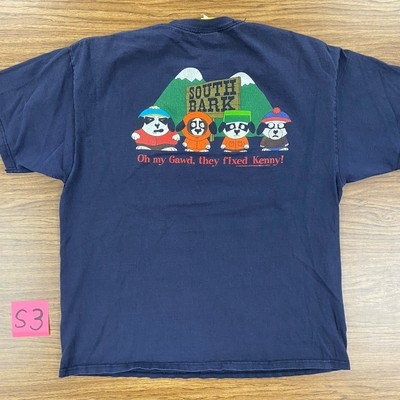 Vintage 90s Men's XL Big Dogs South Park Parody Tee Shirt Kenny
