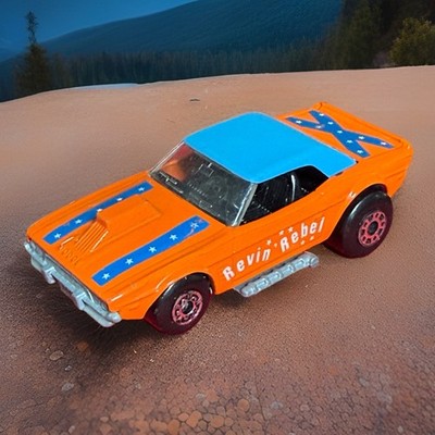  1975 Matchbox Lesney Superfast Dodge Challenger Revin  Rebel Orange/Blue MINTY