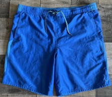 Mens Nike Swim Trunks Shorts Blue Lined Elastic Waist Drawstring Pockets Large
