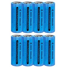 1-100x 3.7V Rechargeable Battery 3000mAh Flat Top 26650 Batteries/Flashlight Lot