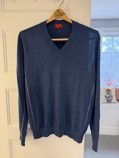 Isaia Men  s Sweater - Sz medium Blue Cashmere And Silk
