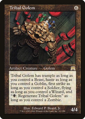 Tribal Golem [Onslaught] Moderately Played