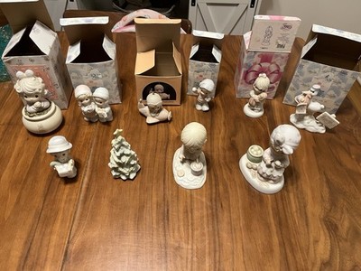Lot Of 10 Precious Moments Figurines, Sugar Town, Christmas Etc Some Have Boxes