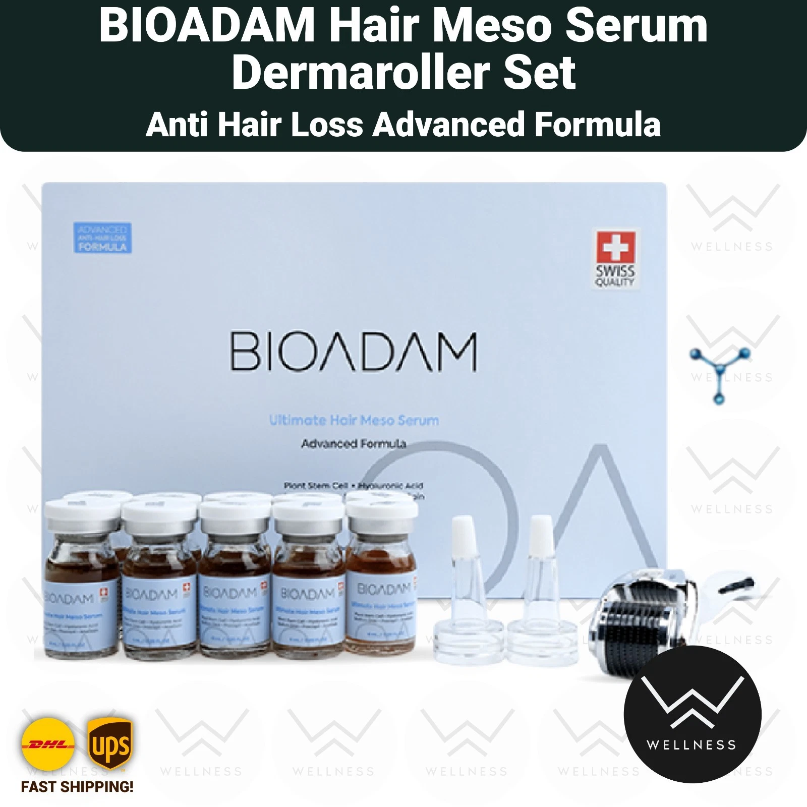 BIOADAM Hair Meso Serum Dermaroller Set Anti Hair Loss Advanced Formula