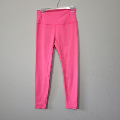 Ethos Womens Pink Elastic High Waist Pull On Activewear Leggings Size Large